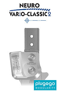 NEURO VARIO CLASSIC 2 plug + go joint orthotics system joint for the production of an orthosis to control stabilisation of the ankle joint with static adjustable dorsiflexion stop via alignment screw with noise reduction
